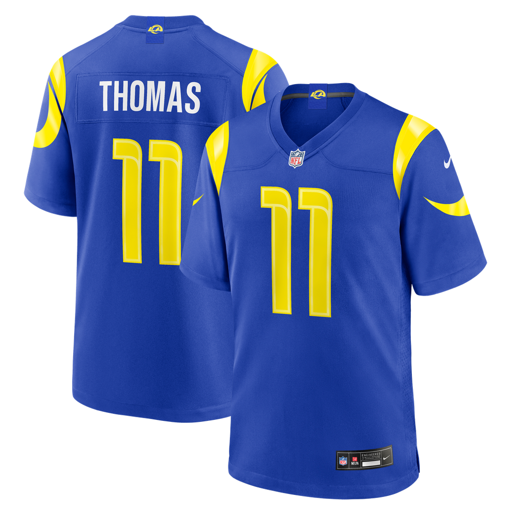 Los Angeles Rams Keir Thomas Royal Team Game Jersey product image 1, provided for visual reference and product detail review