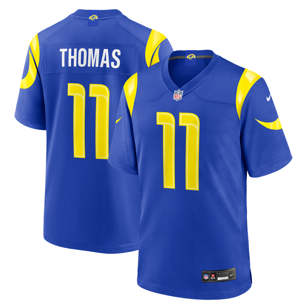 Los Angeles Rams Keir Thomas Royal Team Game Jersey product image 1, provided for visual reference and product detail review
