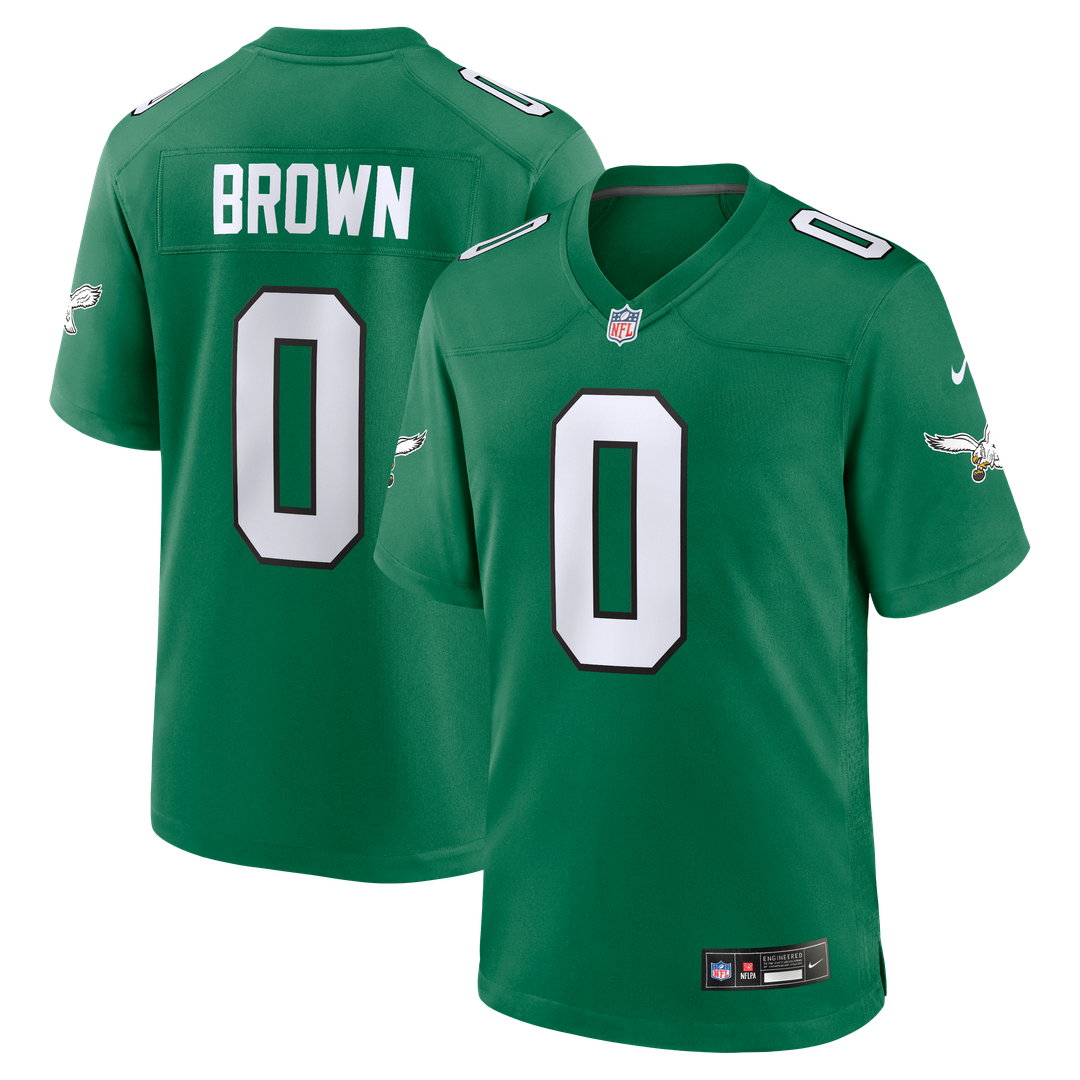 Philadelphia Eagles Marquise Brown Kelly Green Alternate 2 Game Jersey product image 7, provided for visual reference and