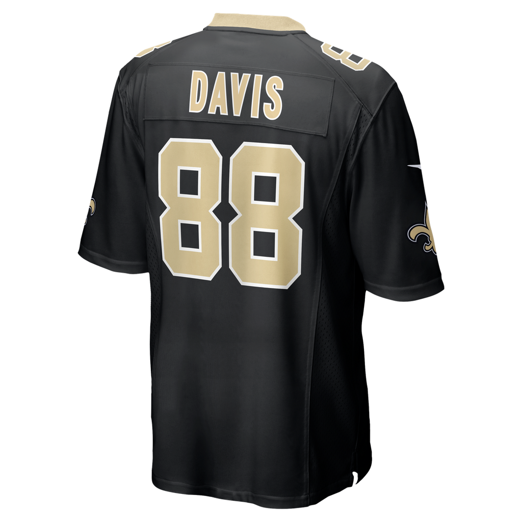 New Orleans Saints Shaquan Davis Black Game Jersey product image 3, provided for visual reference and product detail review