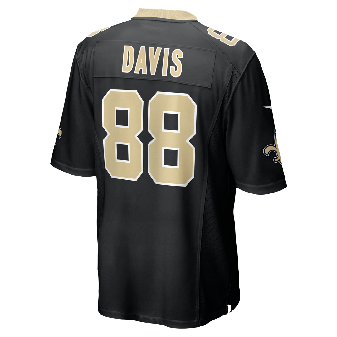 New Orleans Saints Shaquan Davis Black Game Jersey product image 3, provided for visual reference and product detail review