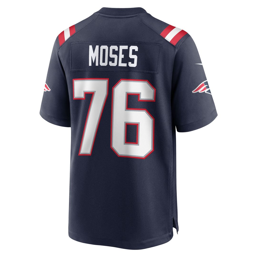 New England Patriots Morgan Moses Navy Team Game Jersey product image 3, provided for visual reference and product detail