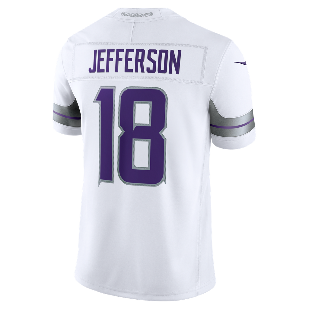 Minnesota Vikings Justin Jefferson White Alternate Vapor F.U.S.E. Stitched Limited Jersey product image 3, provided for