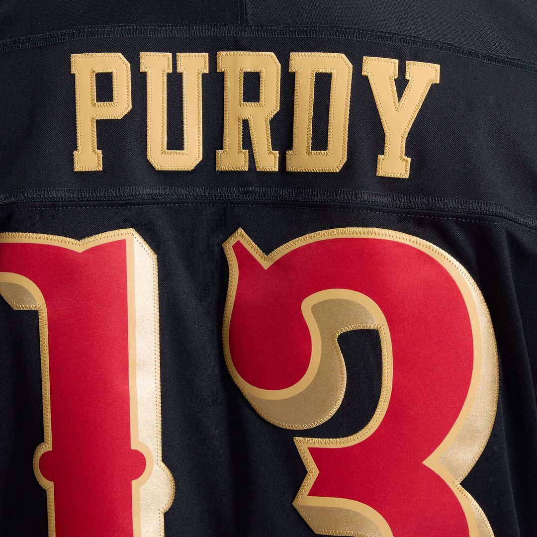 San Francisco 49ers Brock Purdy Black Rivalries Collection Stitched Limited Jersey product image 14, provided for visual