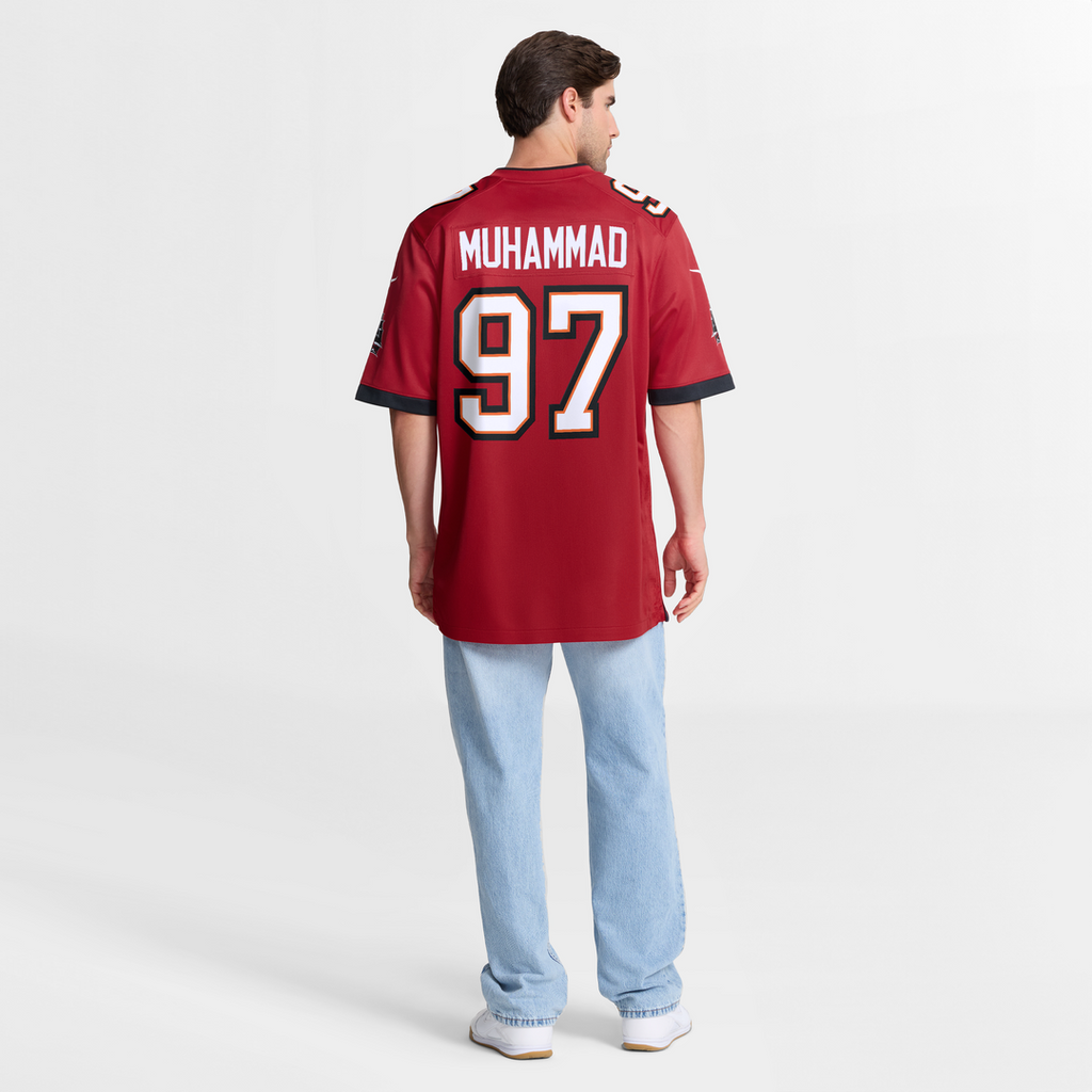 Tampa Bay Buccaneers Al-Quadin Muhammad Red Team Game Jersey product image 3, provided for visual reference and product