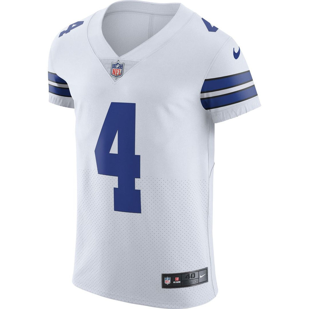 Dallas Cowboys Dak Prescott White Vapor Elite Player Jersey product image 2, provided for visual reference and product