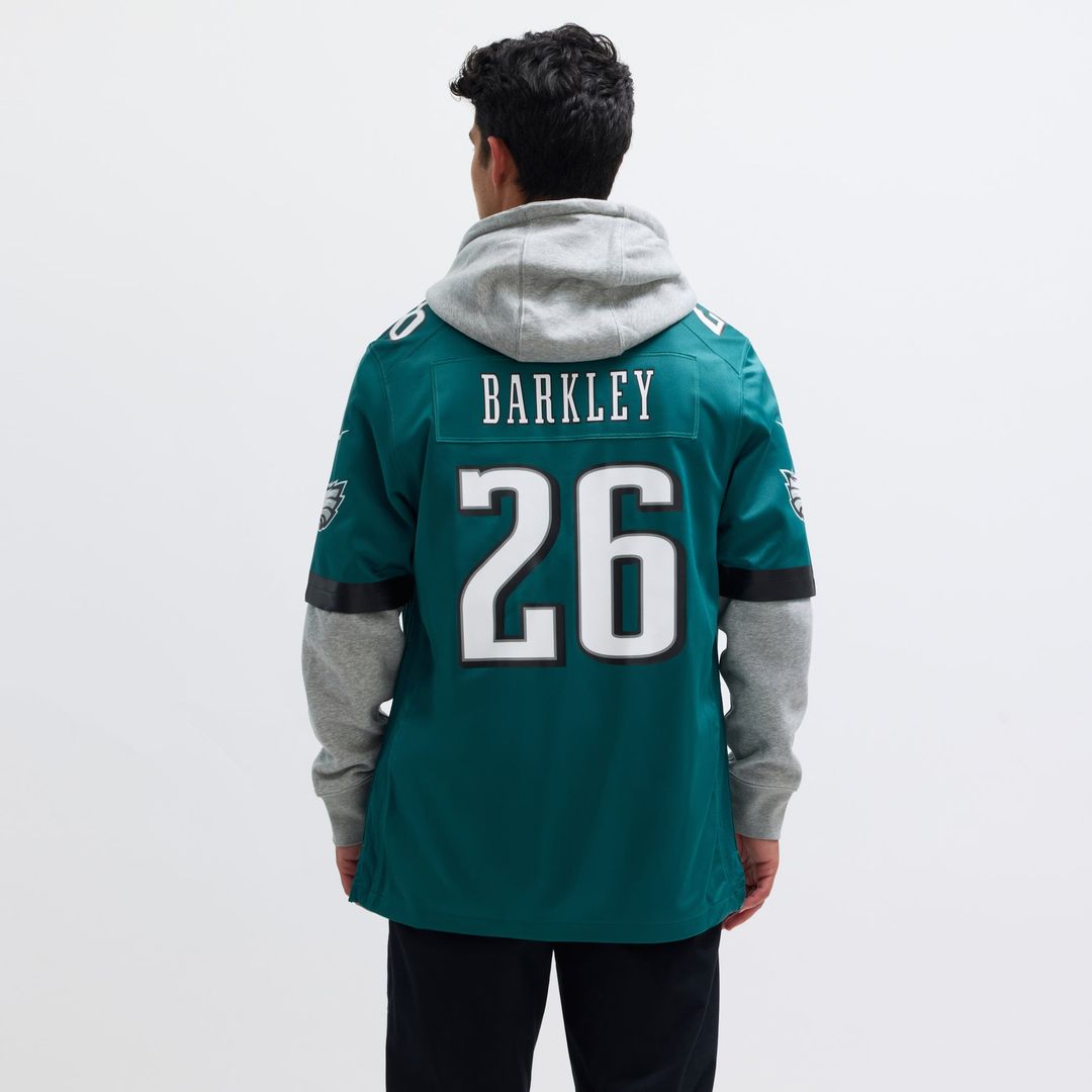 Philadelphia Eagles Saquon Barkley Midnight Green Game Player Jersey product image 15, provided for visual reference and