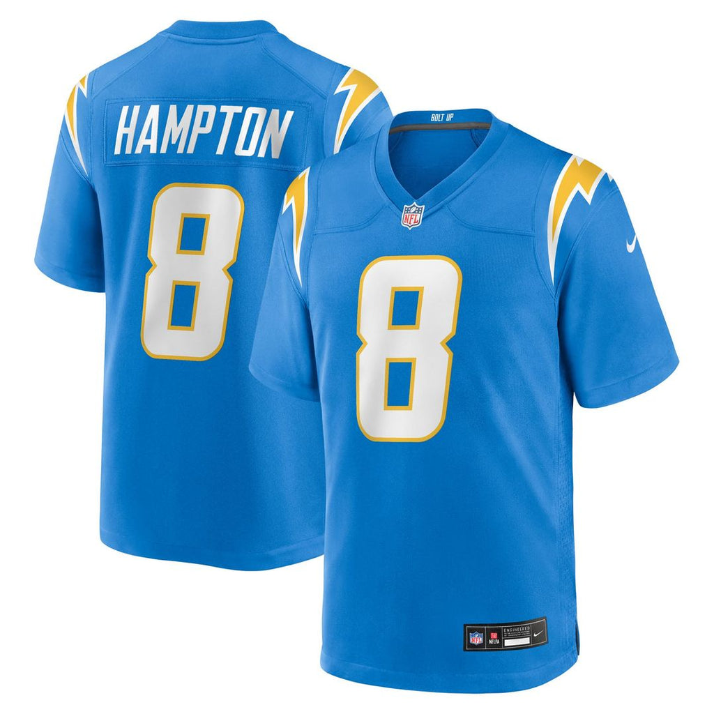 Los Angeles Chargers Omarion Hampton Powder Blue Game Player Jersey product image 1, provided for visual reference and