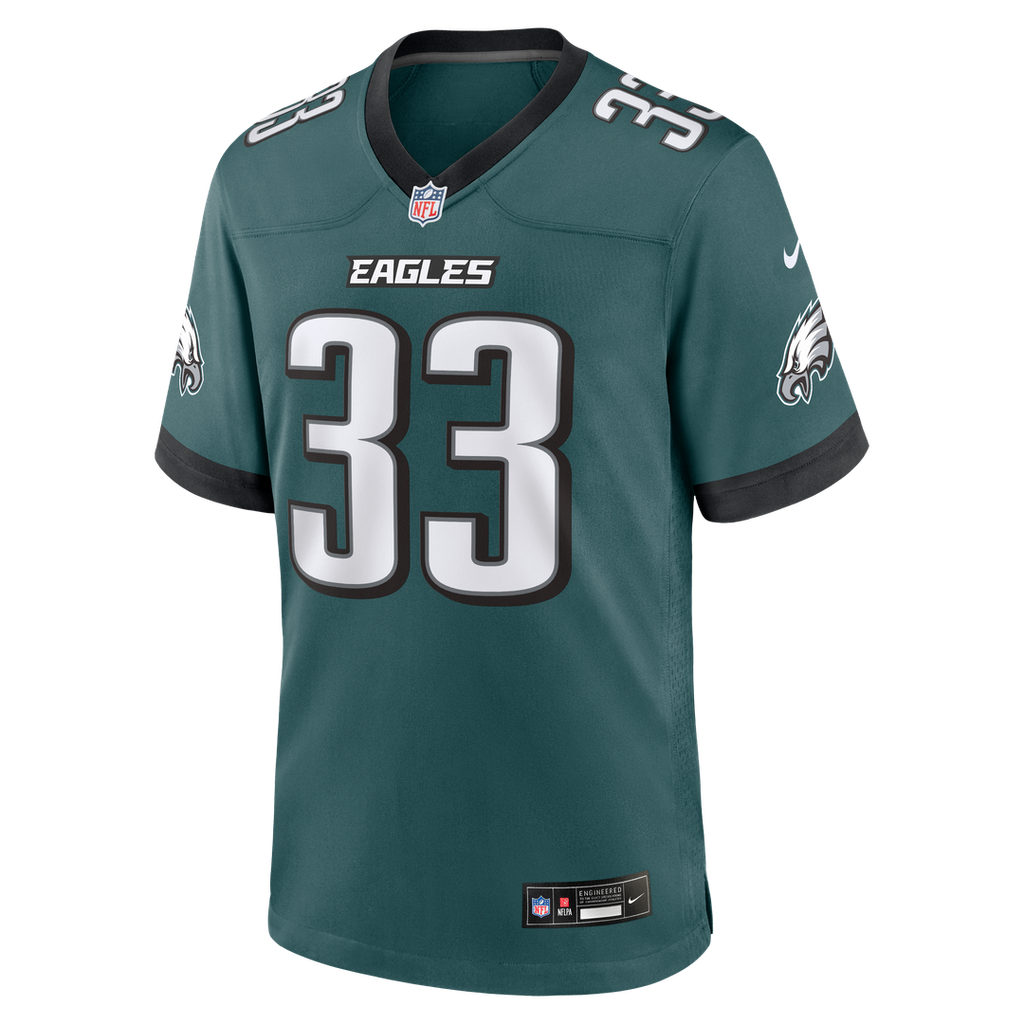 Philadelphia Eagles Cooper DeJean Midnight Green Team Game Jersey product image 2, provided for visual reference and product
