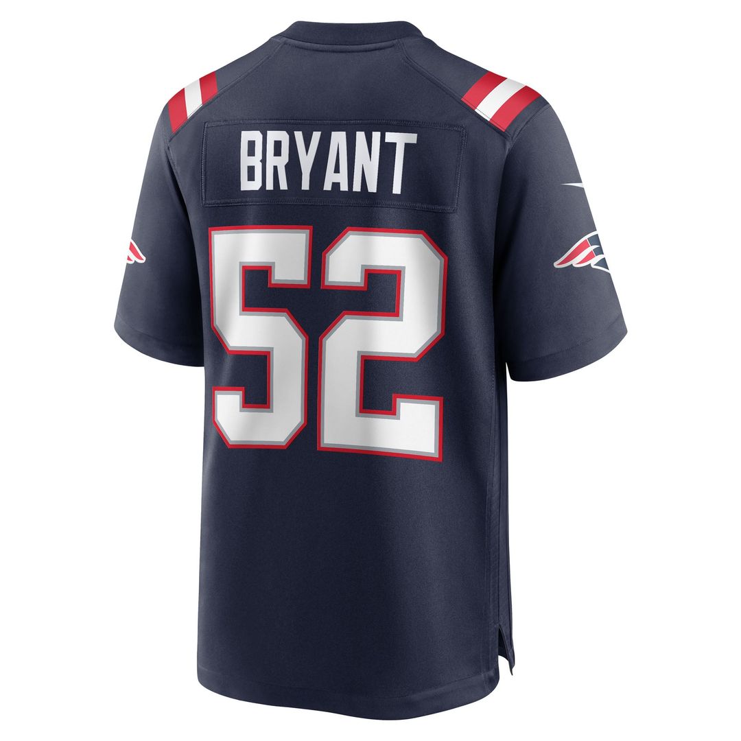 New England Patriots Marcus Bryant Navy Team Game Jersey product image 3, provided for visual reference and product detail