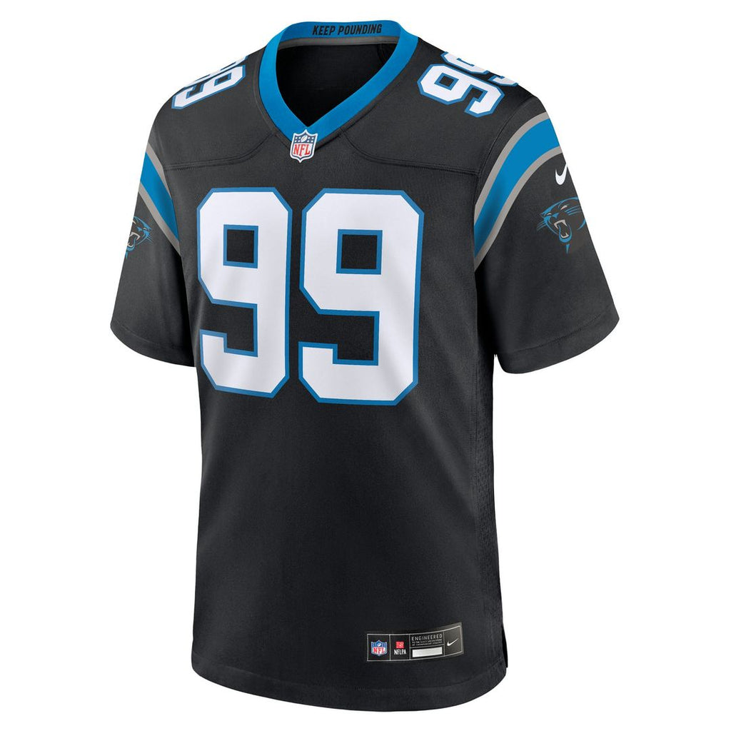Carolina Panthers Tershawn Wharton Black Team Game Jersey product image 2, provided for visual reference and product detail
