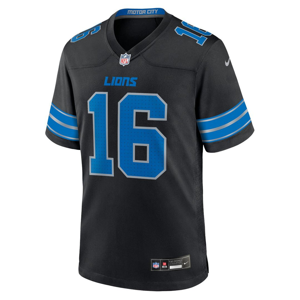 Detroit Lions Jared Goff Black 2nd Alternate Game Jersey product image 2, provided for visual reference and product detail