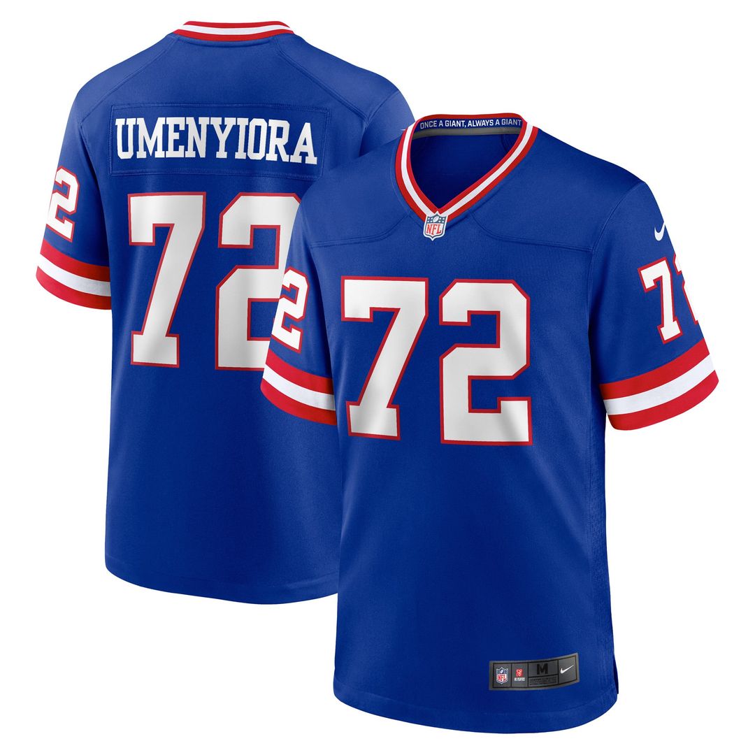 New York Giants Osi Umenyiora Royal Retired Player Alternate Game Jersey product image 1, provided for visual reference and