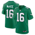 Philadelphia Eagles Tanner McKee Kelly Green Alternate Game Jersey product image 1, provided for visual reference and
