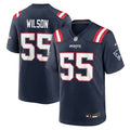 New England Patriots Jared Wilson Navy Team Game Jersey product image 1, provided for visual reference and product detail
