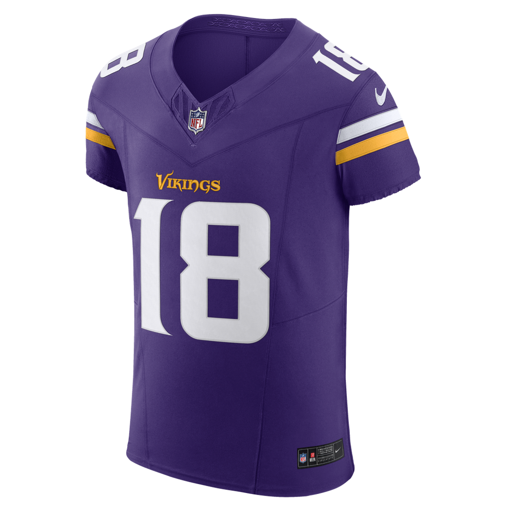 Minnesota Vikings Justin Jefferson Purple Team Vapor F.U.S.E. Elite Jersey product image 6, provided for visual reference