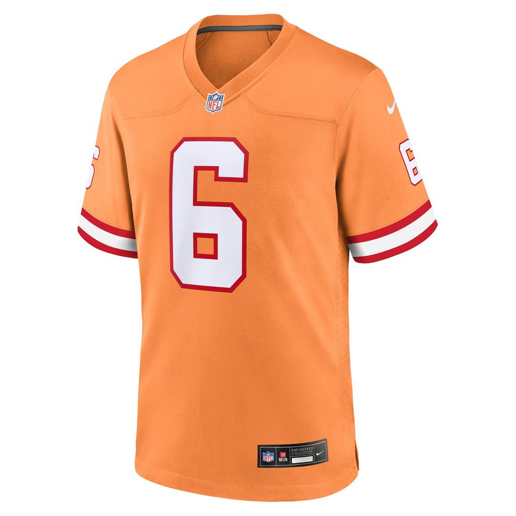 Tampa Bay Buccaneers Baker Mayfield Orange Throwback Game Jersey product image 2, provided for visual reference and product