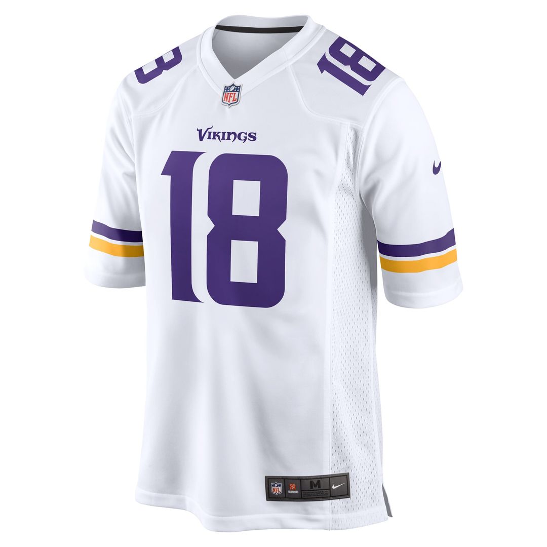 Minnesota Vikings Justin Jefferson White Game Player Jersey product image 2, provided for visual reference and product