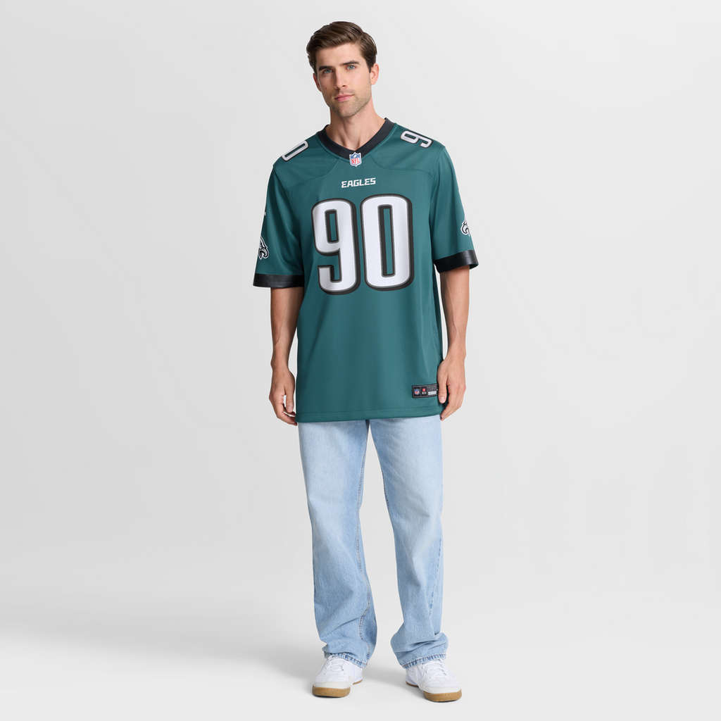 Philadelphia Eagles Davis Midnight Green Team Game Jersey product image 7, provided for visual reference and product detail