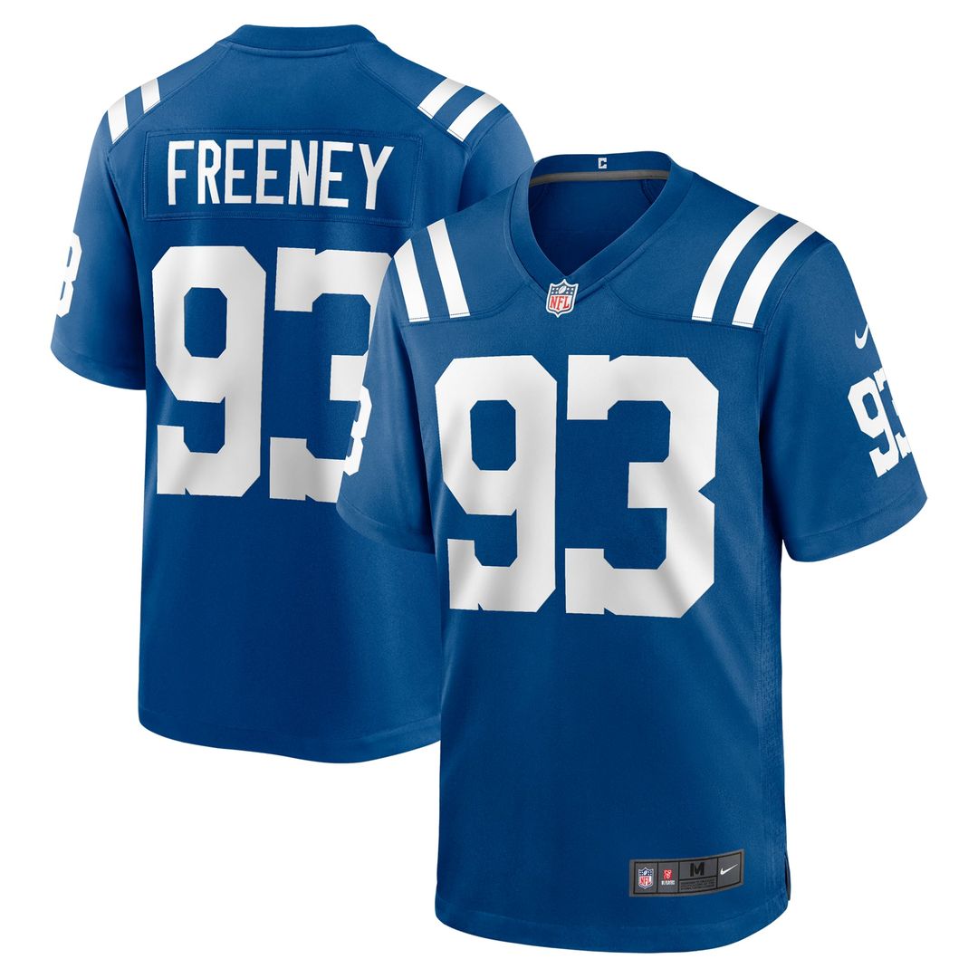 Indianapolis Colts Dwight Freeney Royal Team Retired Player Game Jersey product image 1, provided for visual reference and