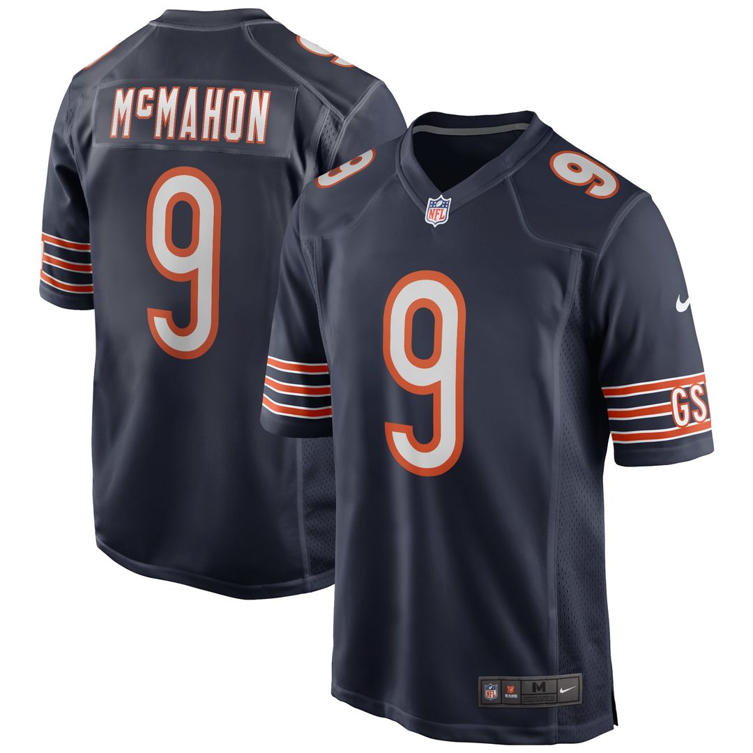 Chicago Bears Jim McMahon Navy Game Retired Player Jersey product image 1, provided for visual reference and product detail