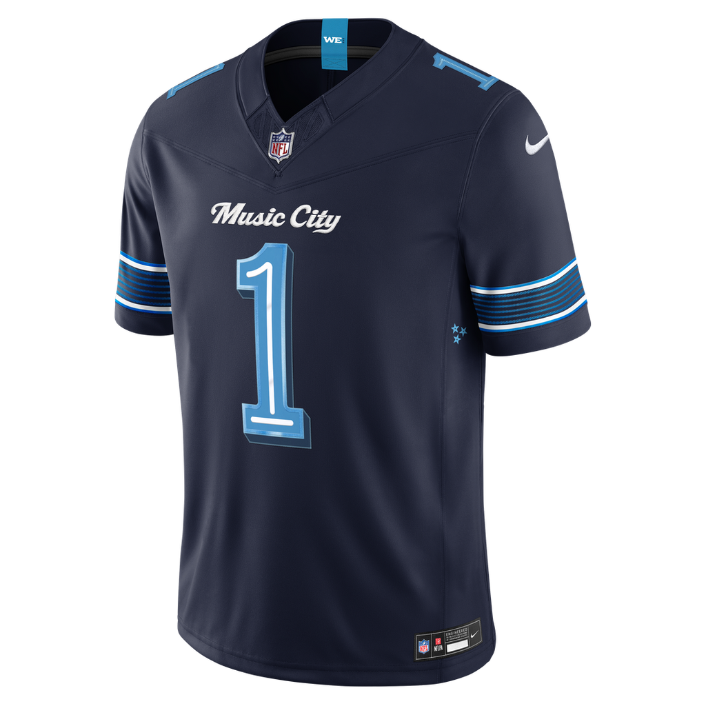 Tennessee Titans Cameron Ward Navy 2026 Rivalries Collection Stitched Limited Jersey product image 2, provided for visual