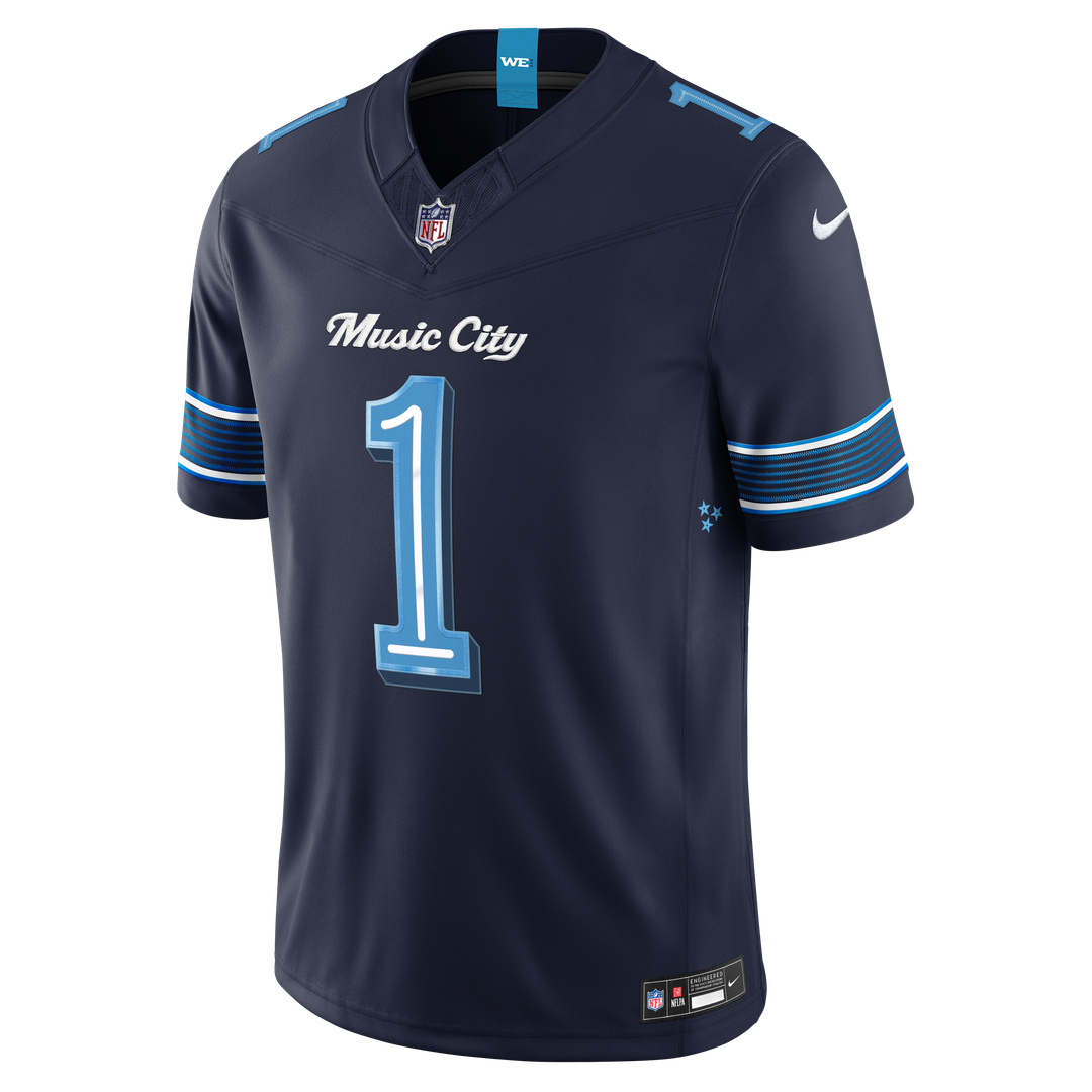 Tennessee Titans Cameron Ward Navy 2026 Rivalries Collection Stitched Limited Jersey product image 2, provided for visual