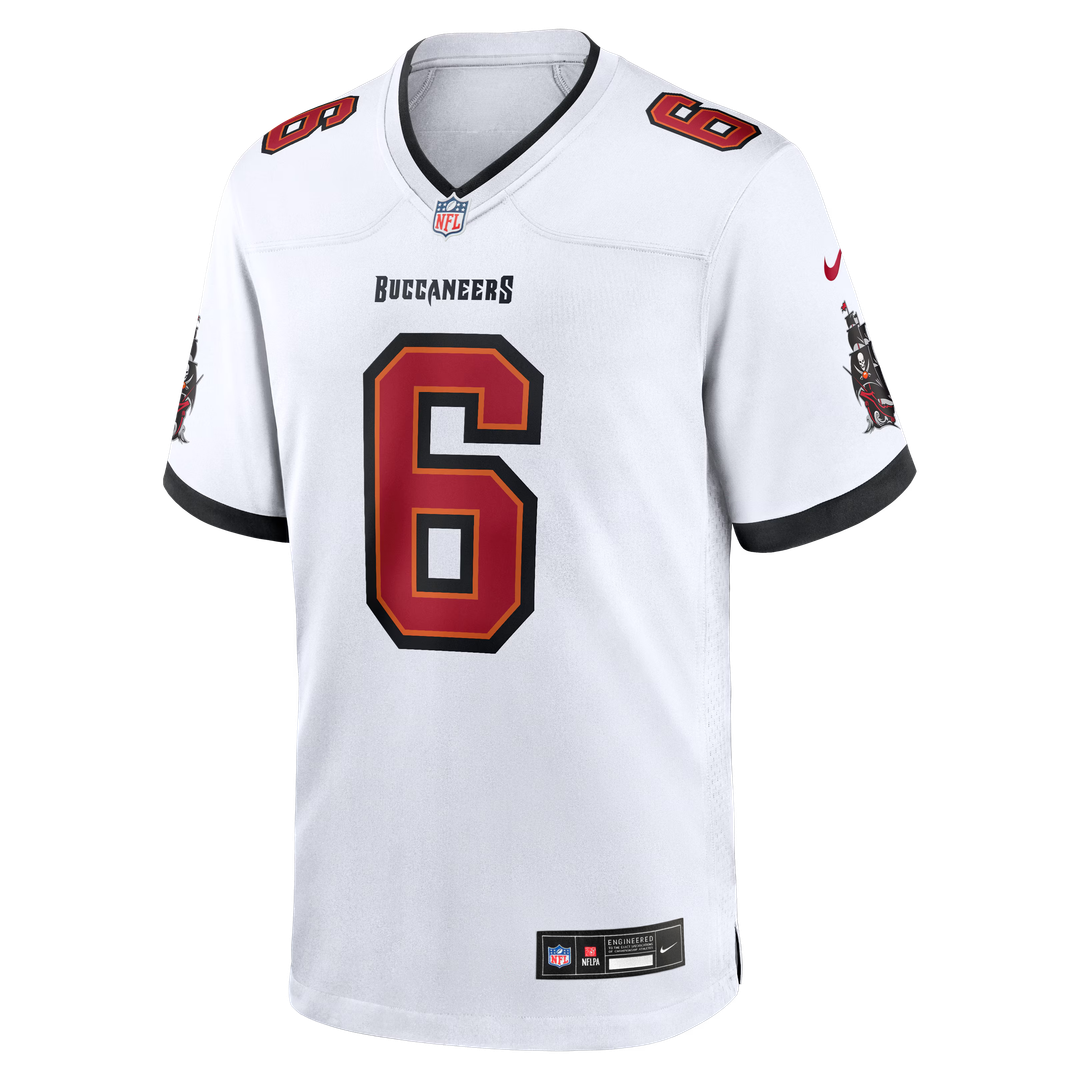 Tampa Bay Buccaneers Baker Mayfield White Away Game Jersey product image 6, provided for visual reference and product detail