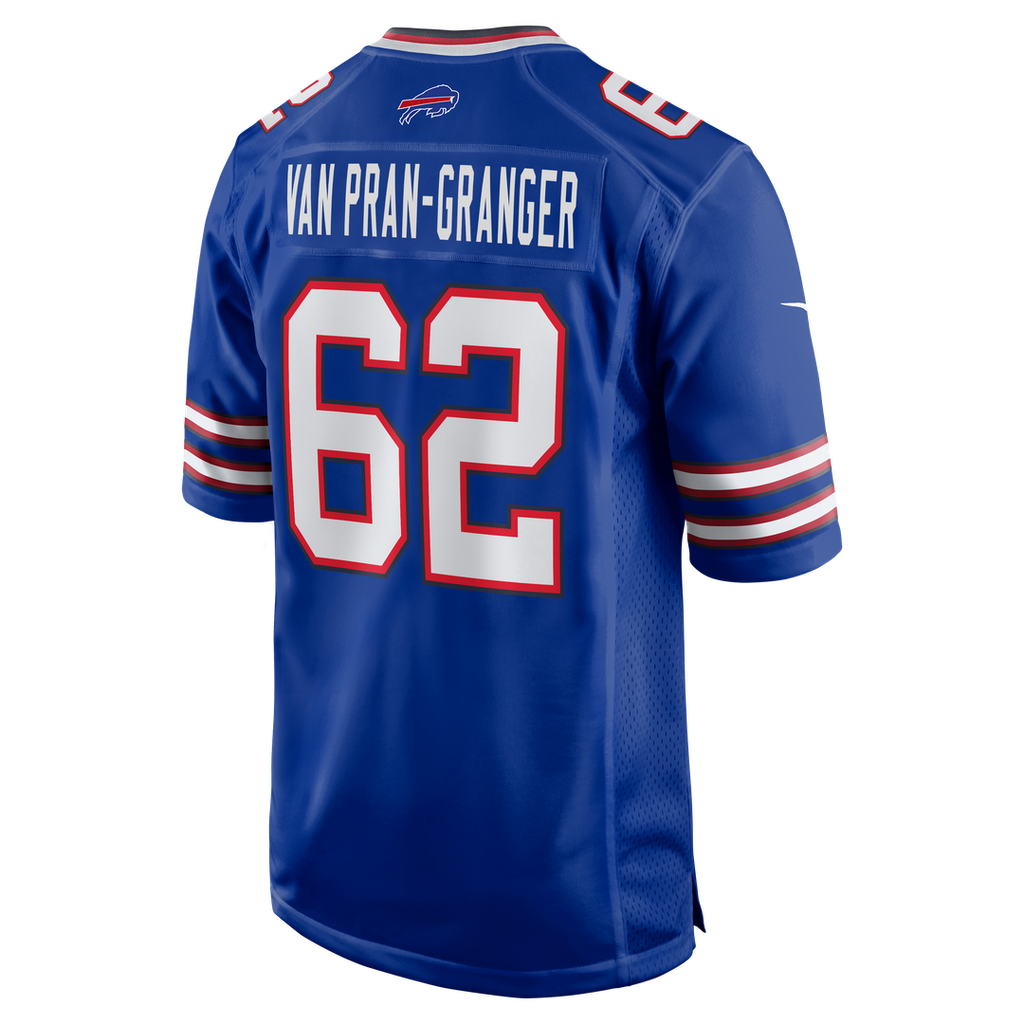 Buffalo Bills Sedrick Van Pran-Granger Royal Game Jersey product image 3, provided for visual reference and product detail