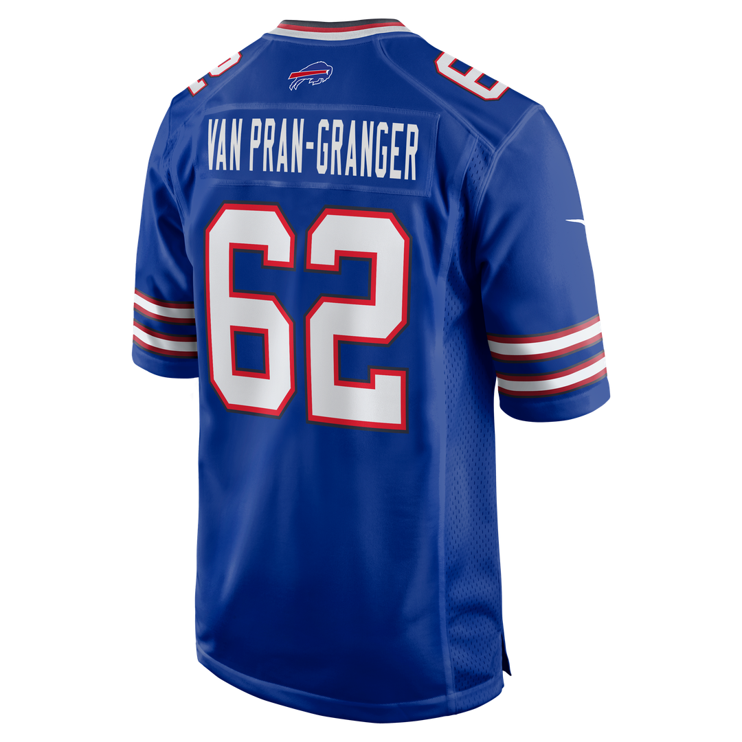 Buffalo Bills Sedrick Van Pran-Granger Royal Game Jersey product image 3, provided for visual reference and product detail
