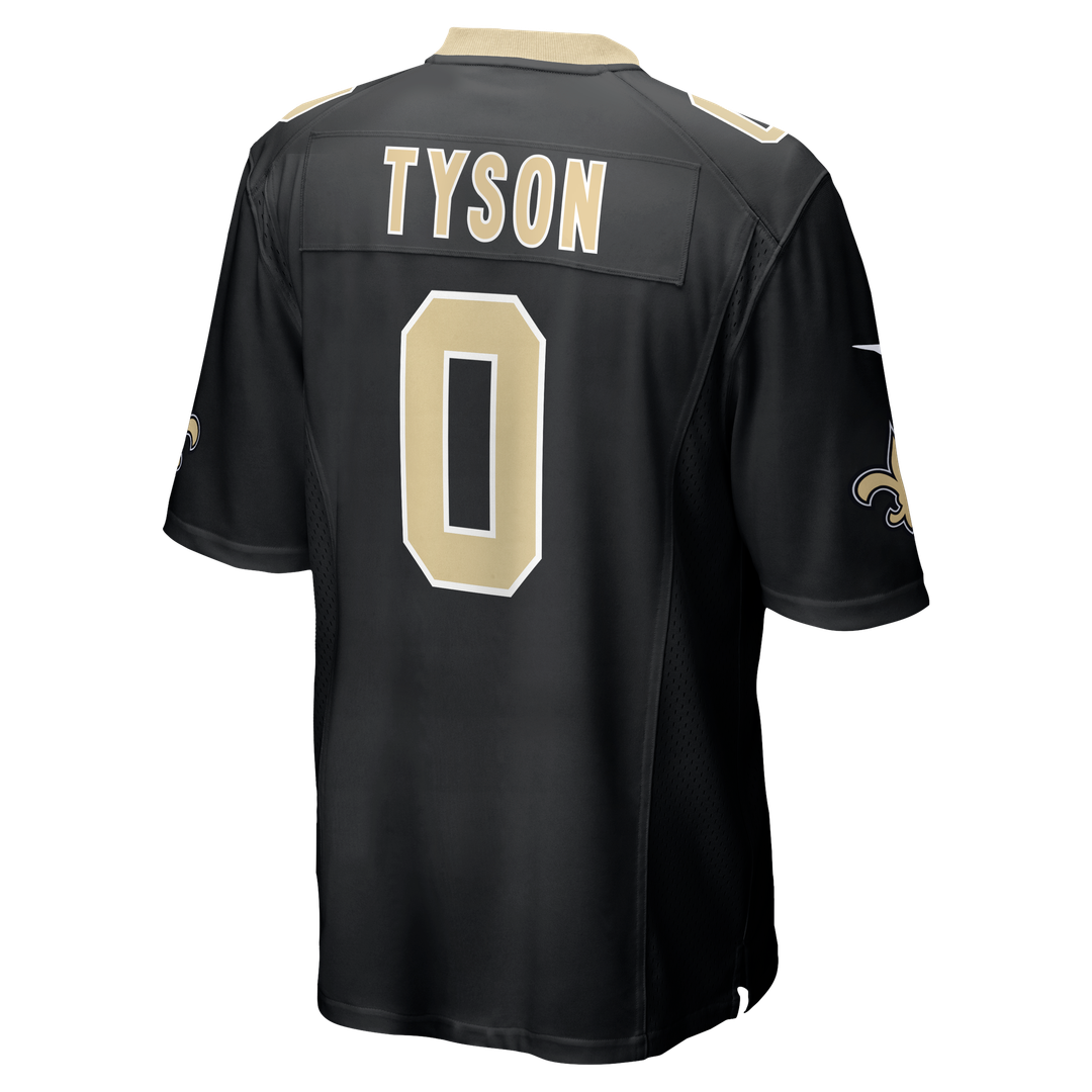 New Orleans Saints Jordyn Tyson Black Team Game Jersey product image 5, provided for visual reference and product detail