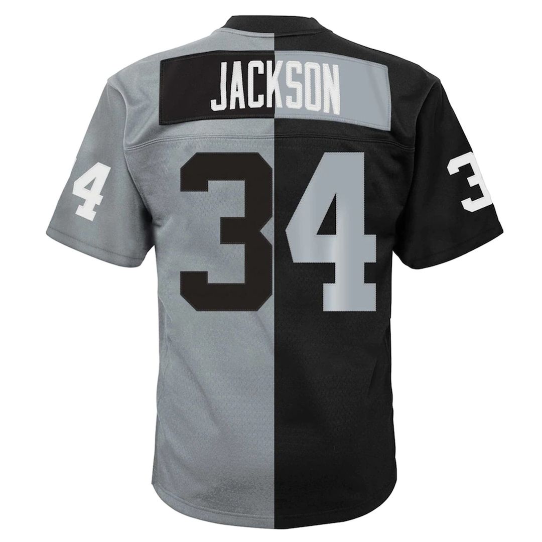 Las Vegas Raiders Bo Jackson Black/Silver Big & Tall Split Legacy Retired Player Replica Jersey product image 4, provided