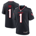 Houston Texans Navy #1 Dad Game Jersey product image 1, provided for visual reference and product detail review