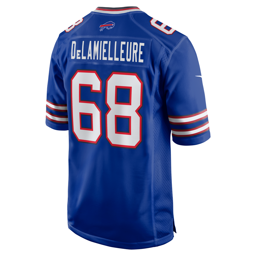 Buffalo Bills Joe DeLamielleure Royal Game Retired Player Jersey product image 3, provided for visual reference and product