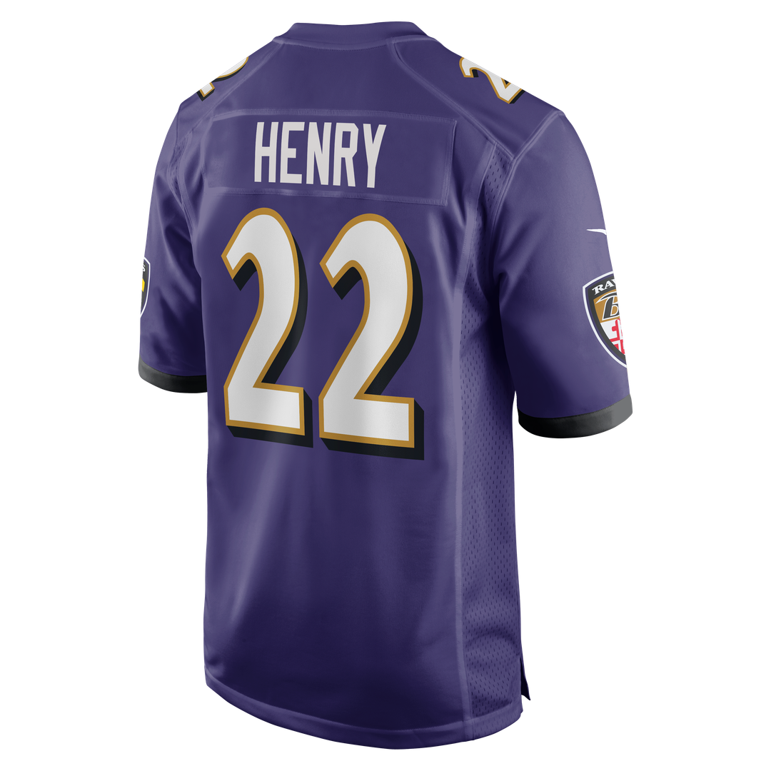 Baltimore Ravens Derrick Henry Purple Game Player Jersey product image 3, provided for visual reference and product detail