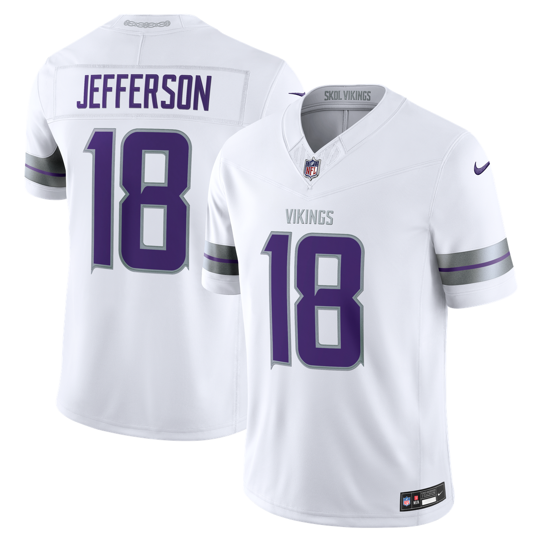 Minnesota Vikings Justin Jefferson White Alternate Vapor F.U.S.E. Stitched Limited Jersey product image 1, provided for