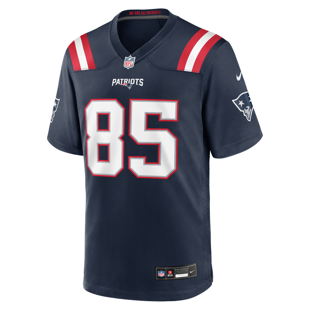 New England Patriots Hunter Henry Navy Team Game Jersey product image 2, provided for visual reference and product detail