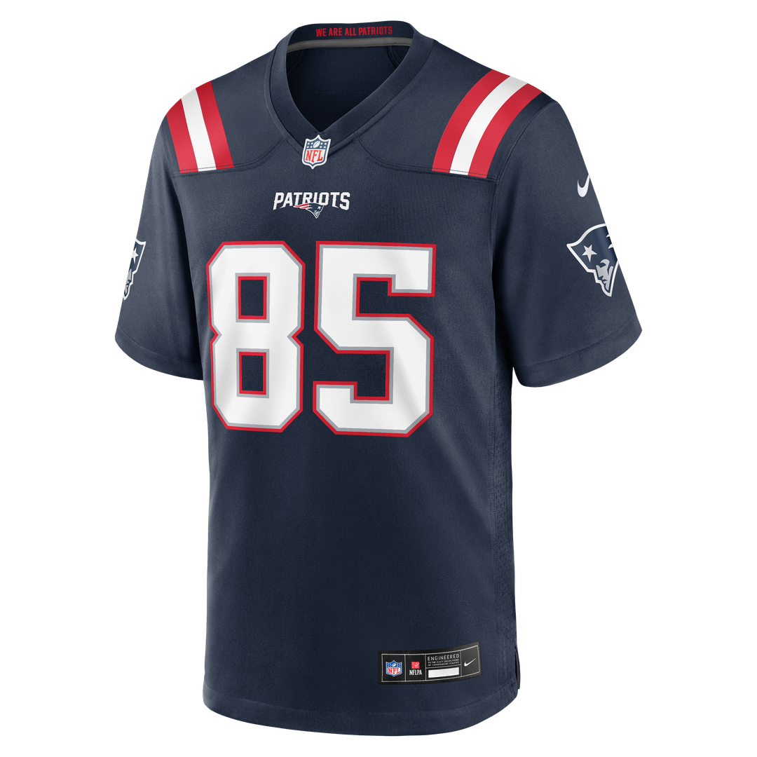 New England Patriots Hunter Henry Navy Team Game Jersey product image 2, provided for visual reference and product detail
