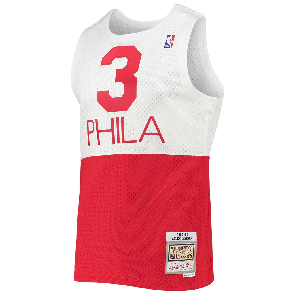 Philadelphia 76ers Allen Iverson Mitchell & Ness White 2003/2004 Hardwood Classics Swingman Jersey for Men product image 3,