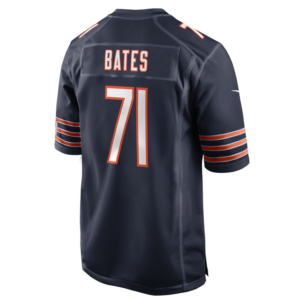 Chicago Bears Ryan Bates Navy Game Jersey product image 3, provided for visual reference and product detail review