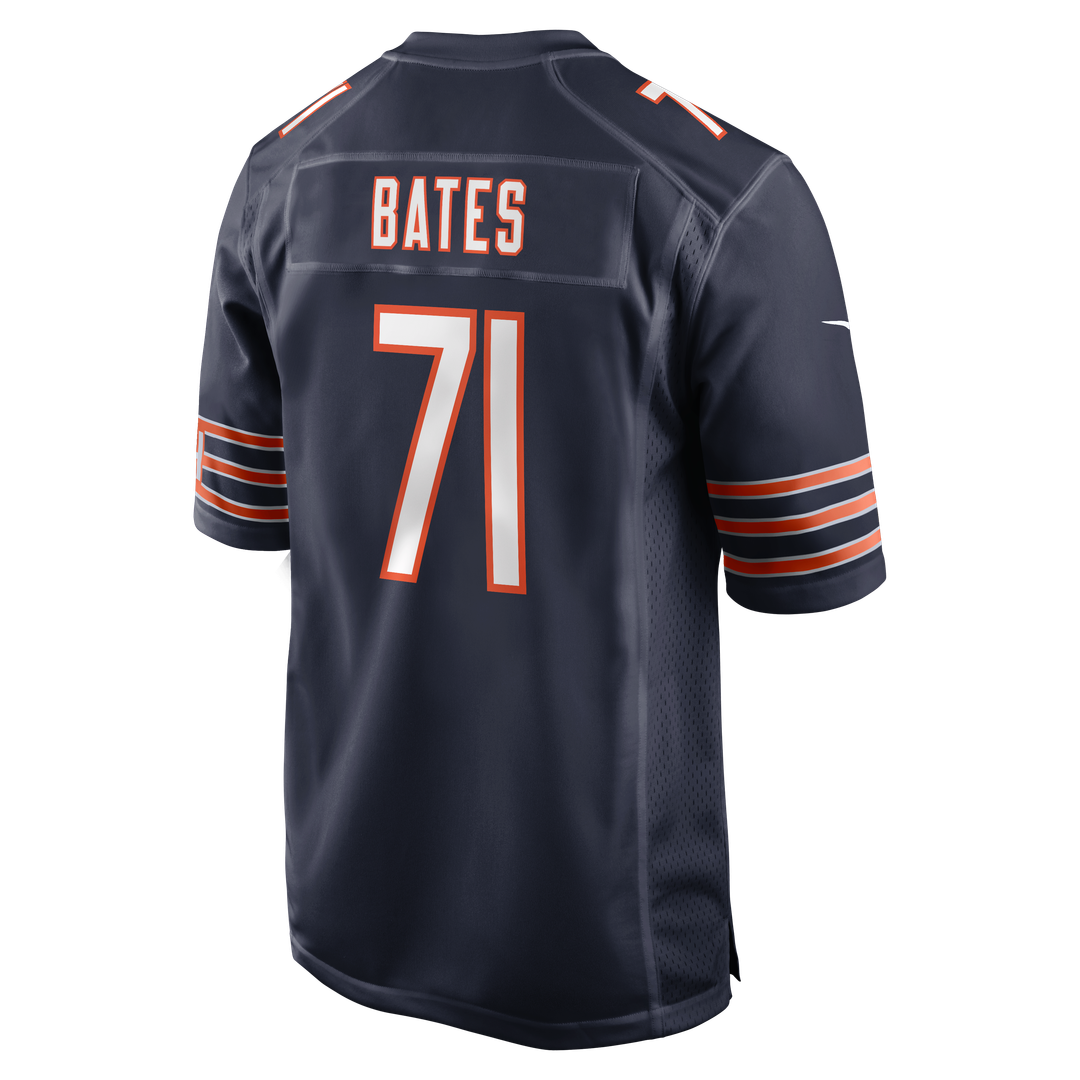 Chicago Bears Ryan Bates Navy Game Jersey product image 3, provided for visual reference and product detail review