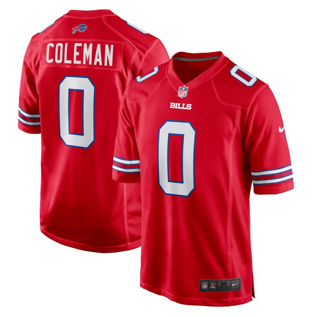 Buffalo Bills Keon Coleman Red Alternate Game Jersey product image 1, provided for visual reference and product detail review