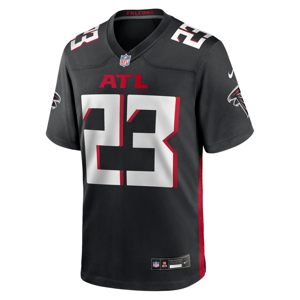 Atlanta Falcons DeMarcco Hellams Black Team Game Jersey product image 2, provided for visual reference and product detail