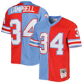 Houston Oilers Earl Campbell Red/Light Blue Gridiron Classics 1980 Split Legacy Replica Jersey product image 1, provided for