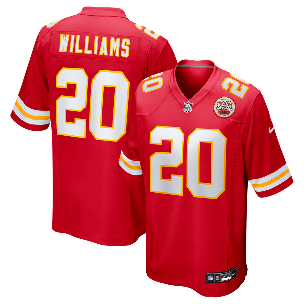 Kansas City Chiefs Nohl Williams Red Team Game Jersey product image 1, provided for visual reference and product detail
