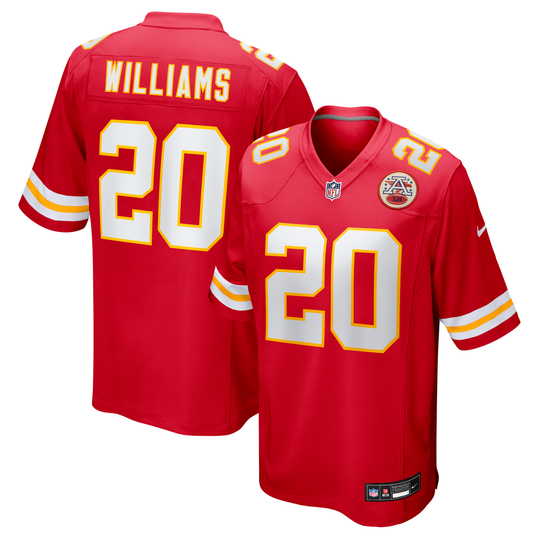Kansas City Chiefs Nohl Williams Red Team Game Jersey product image 1, provided for visual reference and product detail