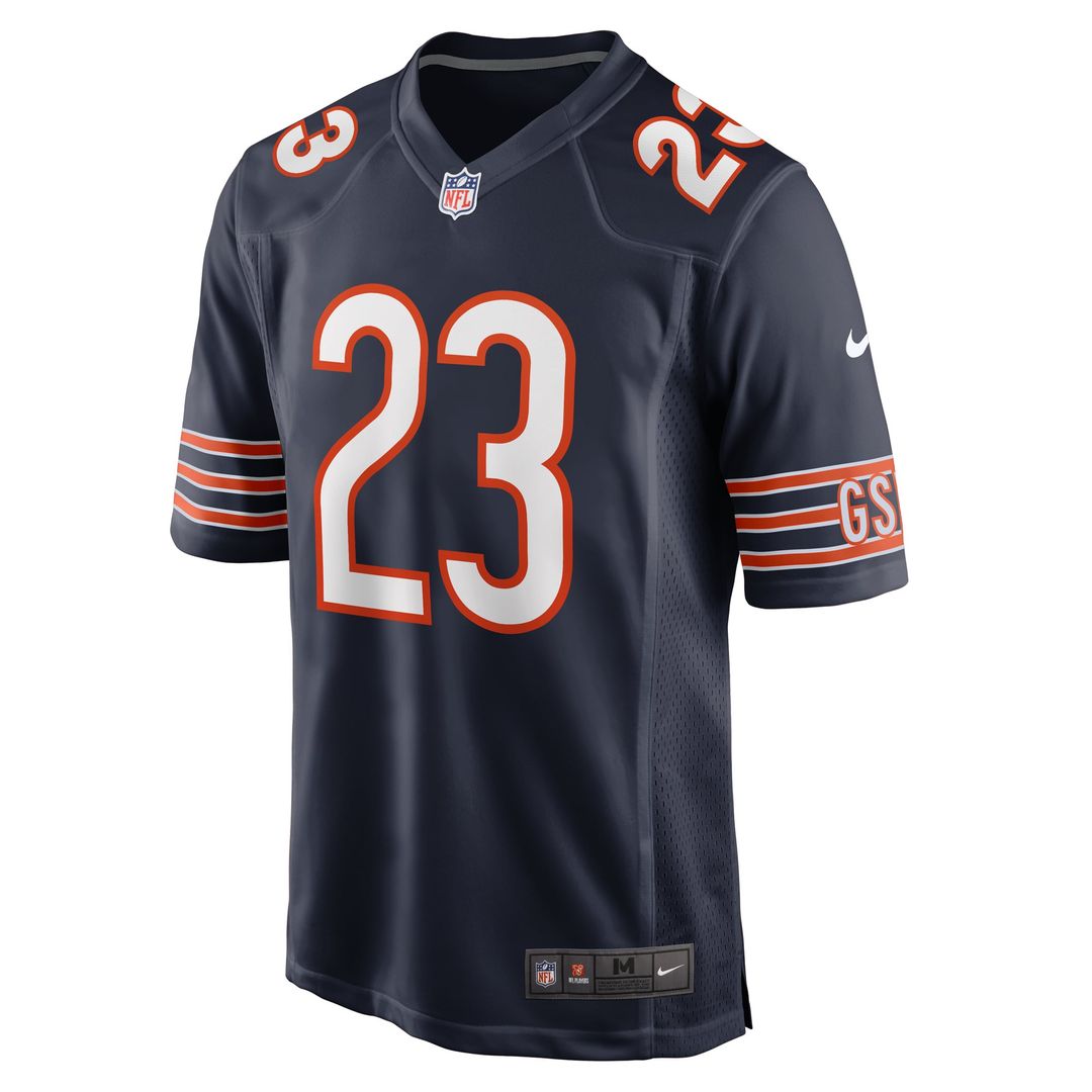 Chicago Bears Roschon Johnson Navy Team Game Jersey product image 2, provided for visual reference and product detail review