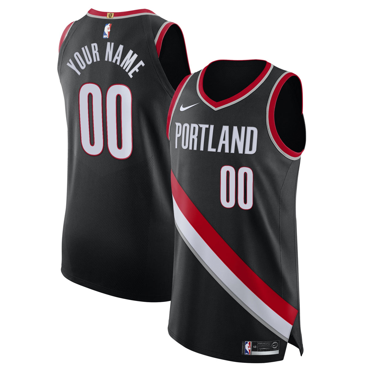 Portland Trail Blazers Nike Black 2020/21 Authentic Custom Jersey - Icon Edition for Men product image 1, provided for