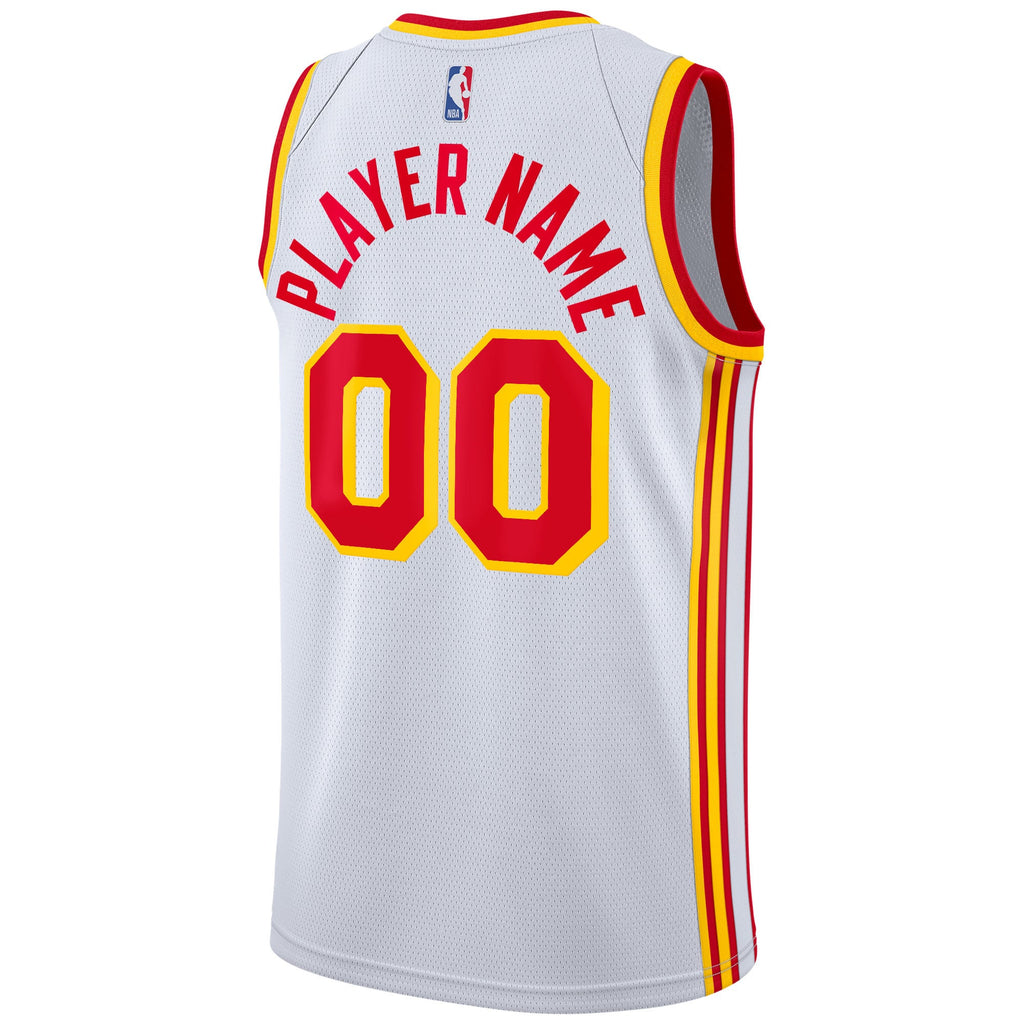 Atlanta Hawks Nike White 2020/21 Swingman Custom Jersey - Association Edition for Men product image 4, provided for visual
