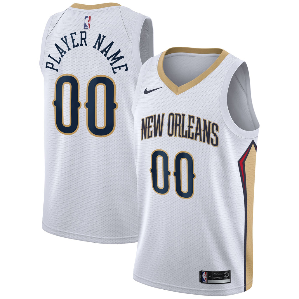 New Orleans Pelicans Nike White 2020/21 Swingman Custom Jersey - Association Edition for Men product image 2, provided for